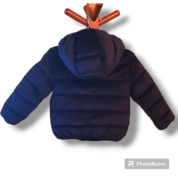 Guess Boy's Navy Velvet Puffer Coat - Picture 4 of 11